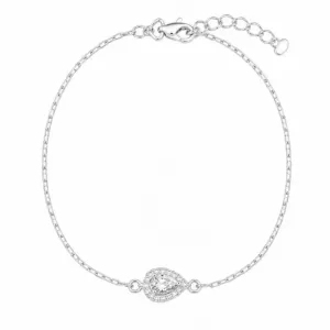 Pulseira Gota Cravejada em Prata 925
