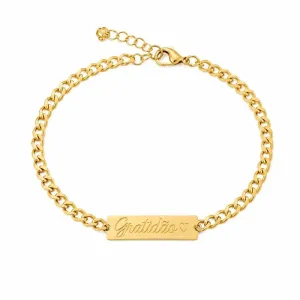 Pulseira Gratidão Banhada a Ouro.