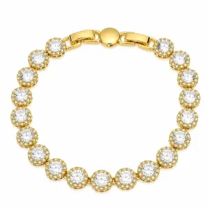 Pulseira Luxo Cravejada Dourada.