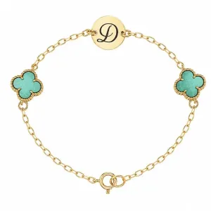 Pulseira Personalizada Inicial Trevo