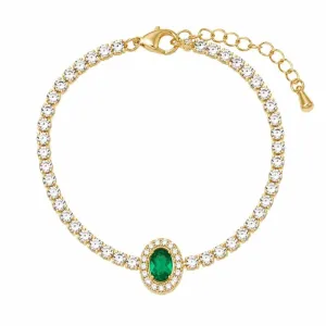 Pulseira Riviera Esmeralda Luxo Aço.