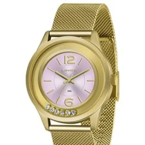 Relógio Feminino Lince Golden Blossom Dourado.