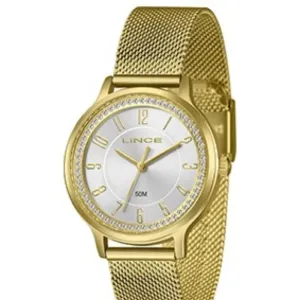 Relógio Feminino Lince Golden Diamant Venezia Dourado.