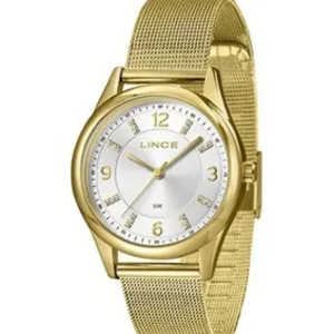 Relógio Feminino Lince Golden Firenze Crystal Dourado.