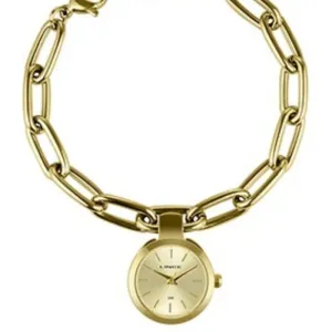 Relógio Feminino Lince Golden Link Charm.
