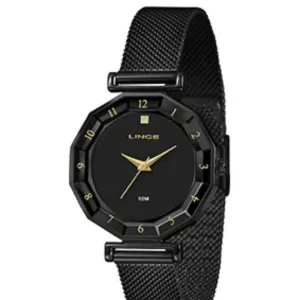 Relógio Feminino Lince Golden Noir Milano