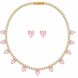 Conjunto Riviera Corações Rosa Claro.