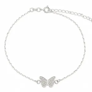 Pulseira Borboleta Cravejada Prata 925