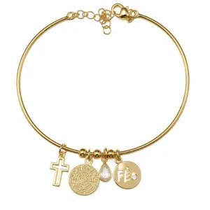 Pulseira Bracelete Fé com Pingentes
