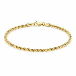 Pulseira Feminina Cordão Baiano Banhada a Ouro 2mm.