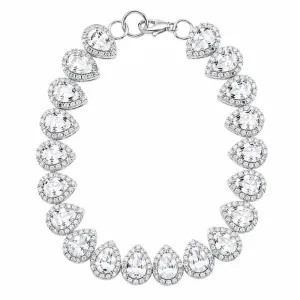 Pulseira Gotas Cravejadas Banho de Prata