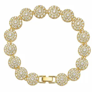 Pulseira Medalhões Cravejados Luxo