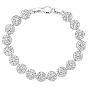 Pulseira Redonda Cravejada Banhada a Prata