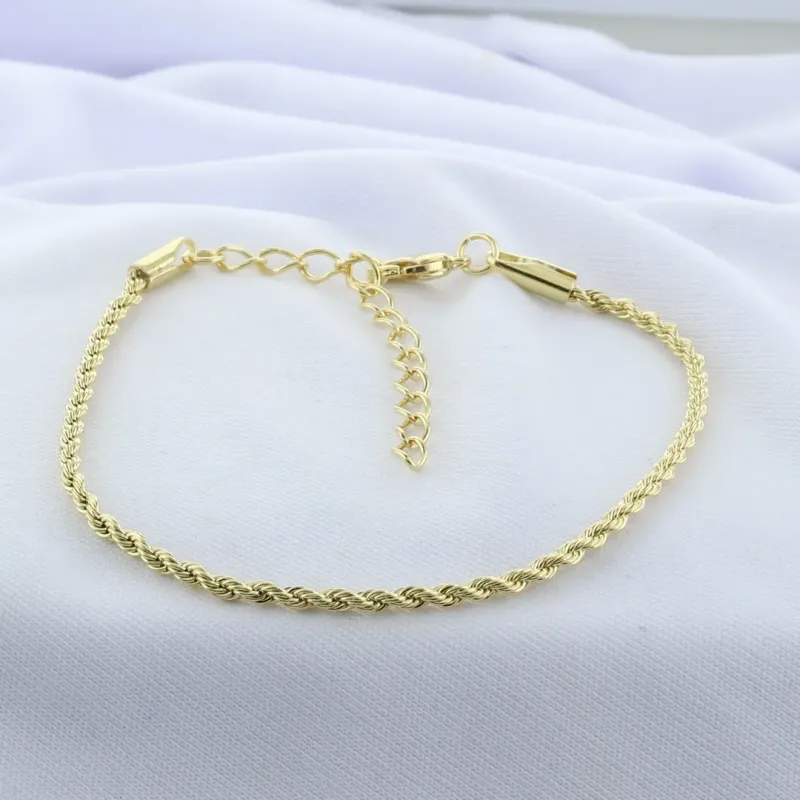 DUPLA DE PULSEIRA CORDÃO BAIANO E FITA ESCOVADA