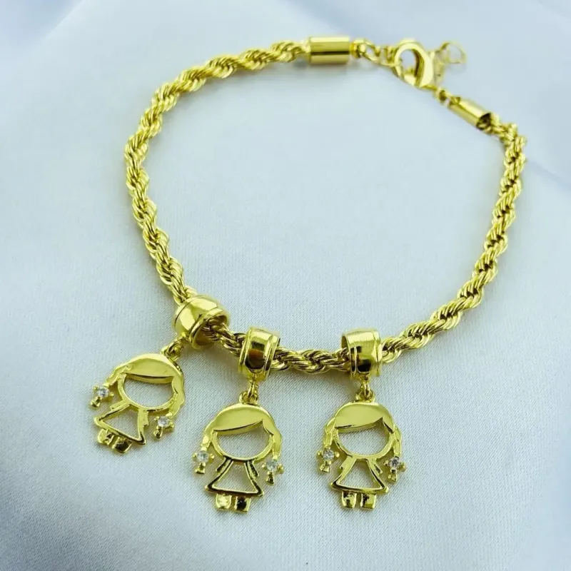 PULSEIRA CORDÃO BAIANO 3 FILHOS (A)
