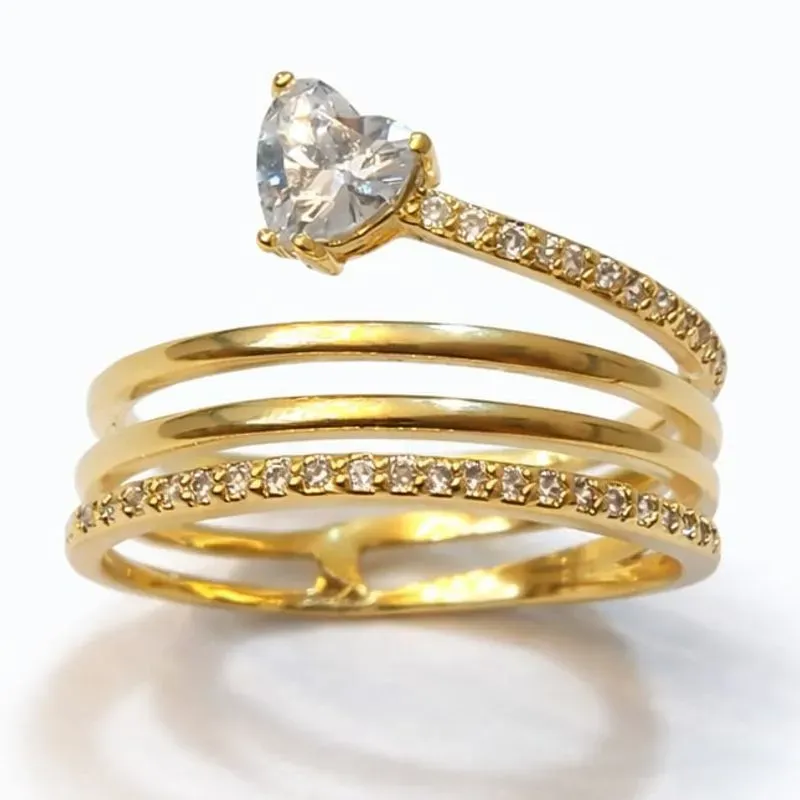 ANEL 4 ELOS COM CORAÇÃO