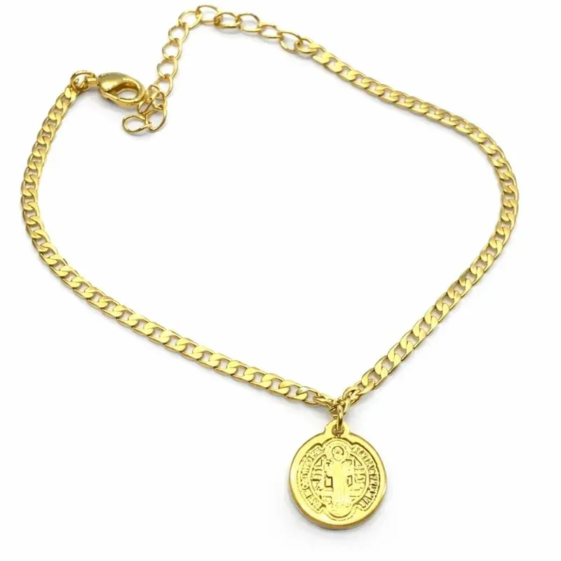 PULSEIRA ELO GRUMET COM MEDALHA SÃO BENTO