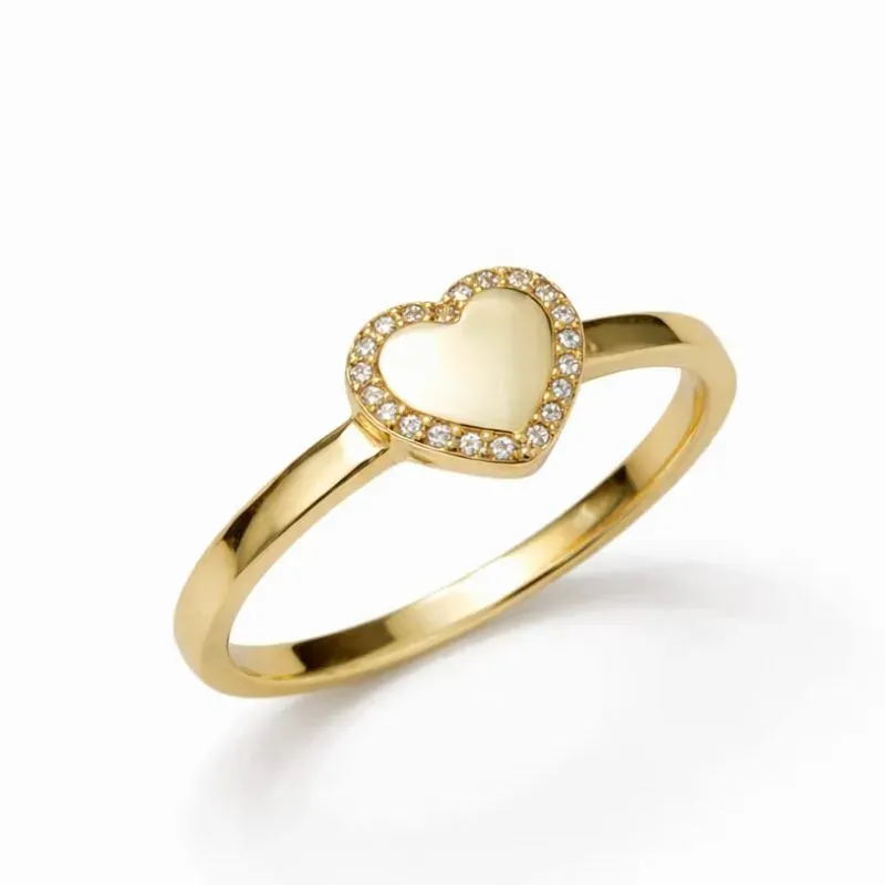 Anel Coração com Zircônias