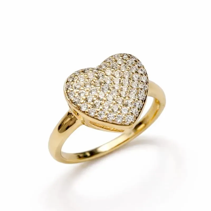 Anel Coração Cravejado