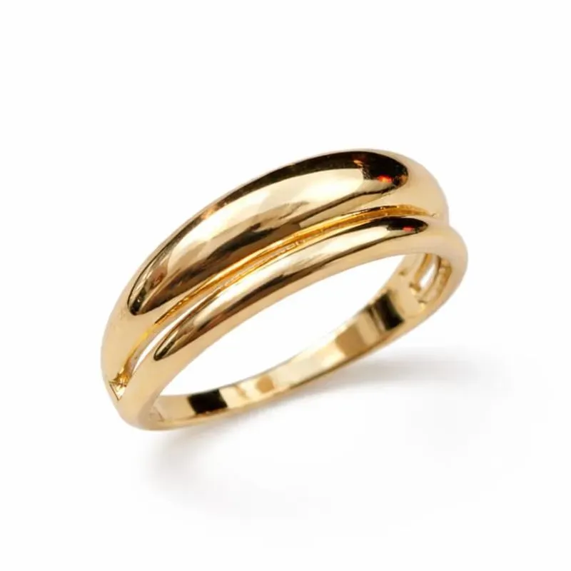 Anel Duplo Liso Elegante