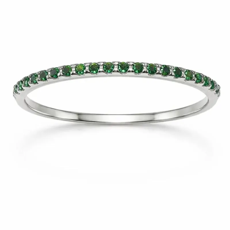 Anel em Prata 925 com Zircônias Verdes