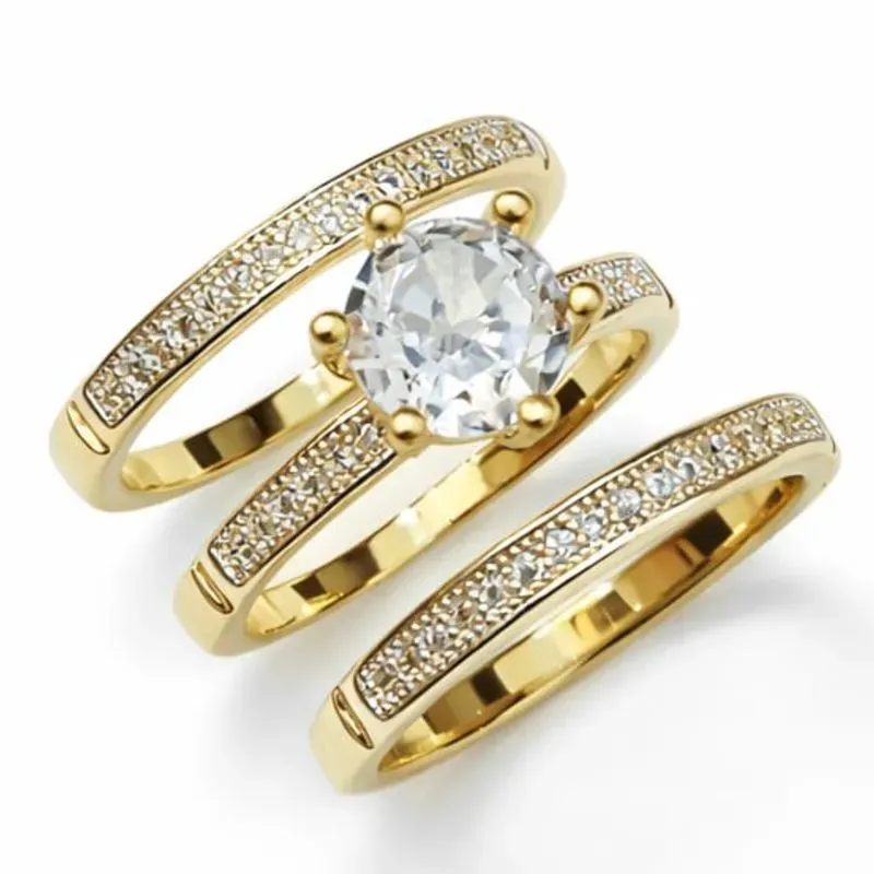 Anel Trio com Solitário