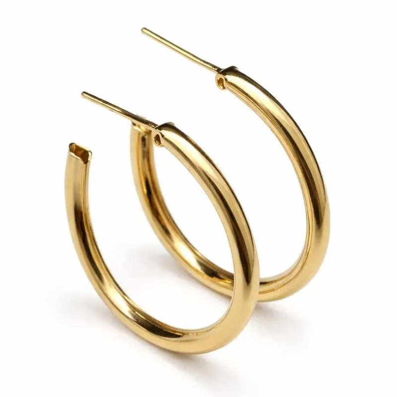 Argola Clássica Lisa Oval