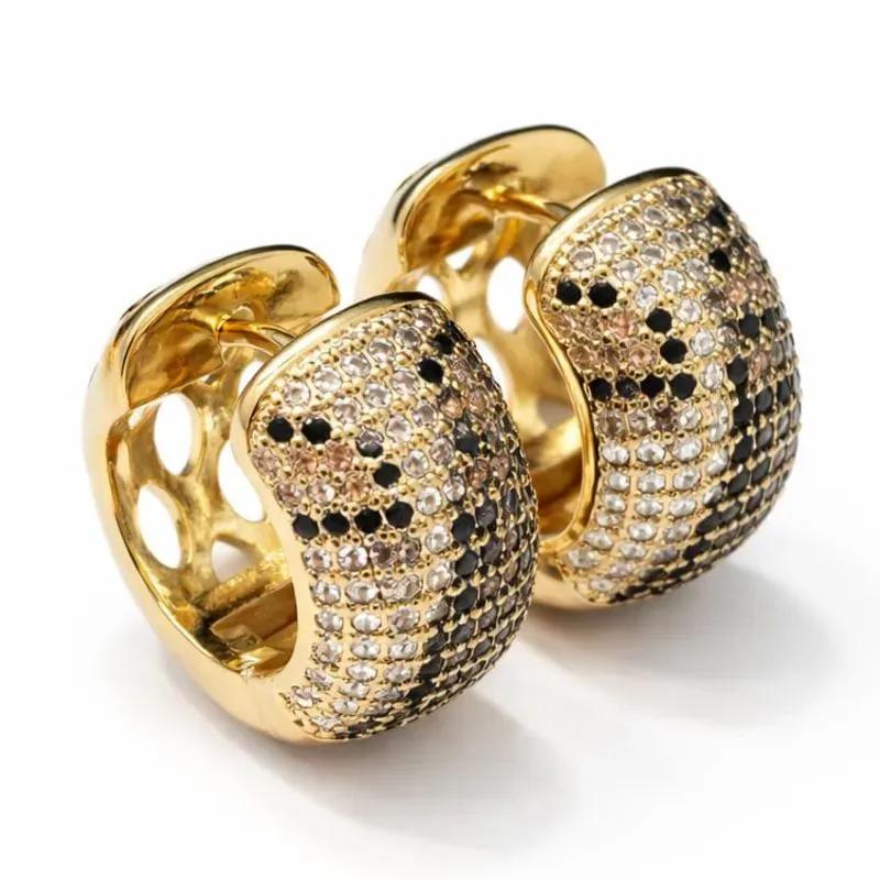 Brinco Argola Cravejada Bicolor