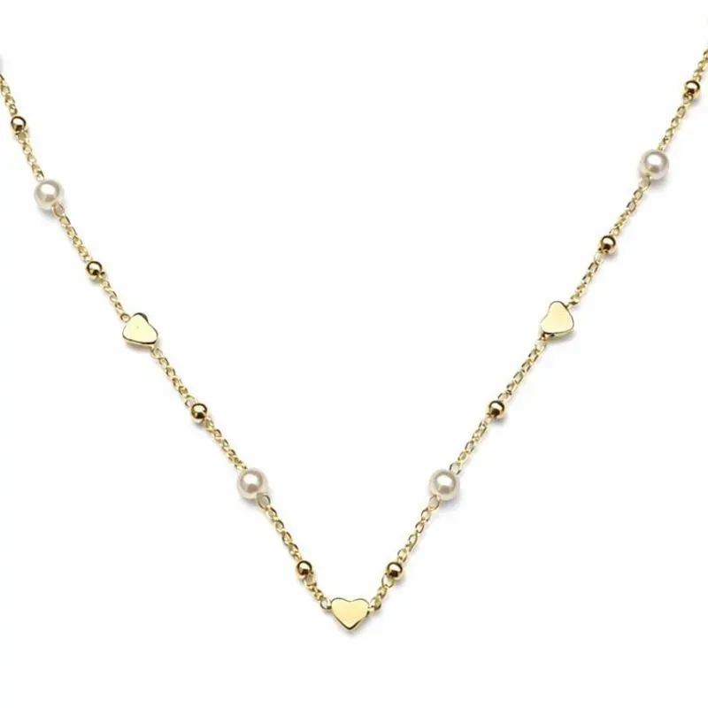 Colar Corações e Pérolas