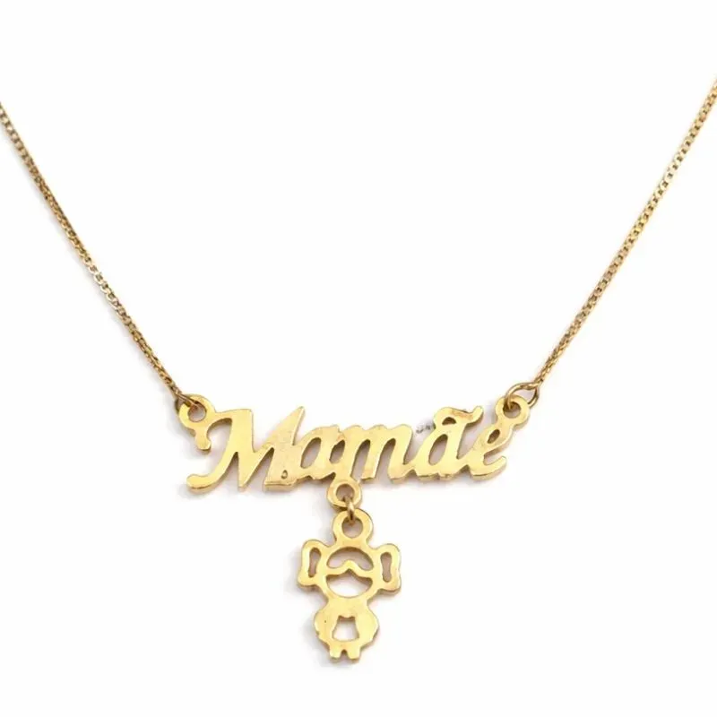 Colar Mamãe com Pingente Menina