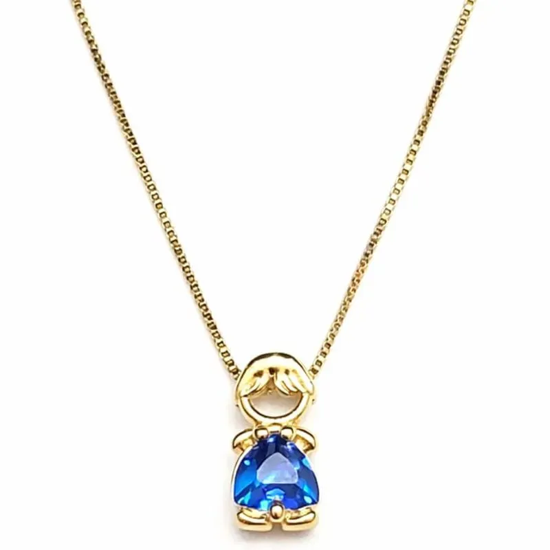 Colar Menino com Coração Azul