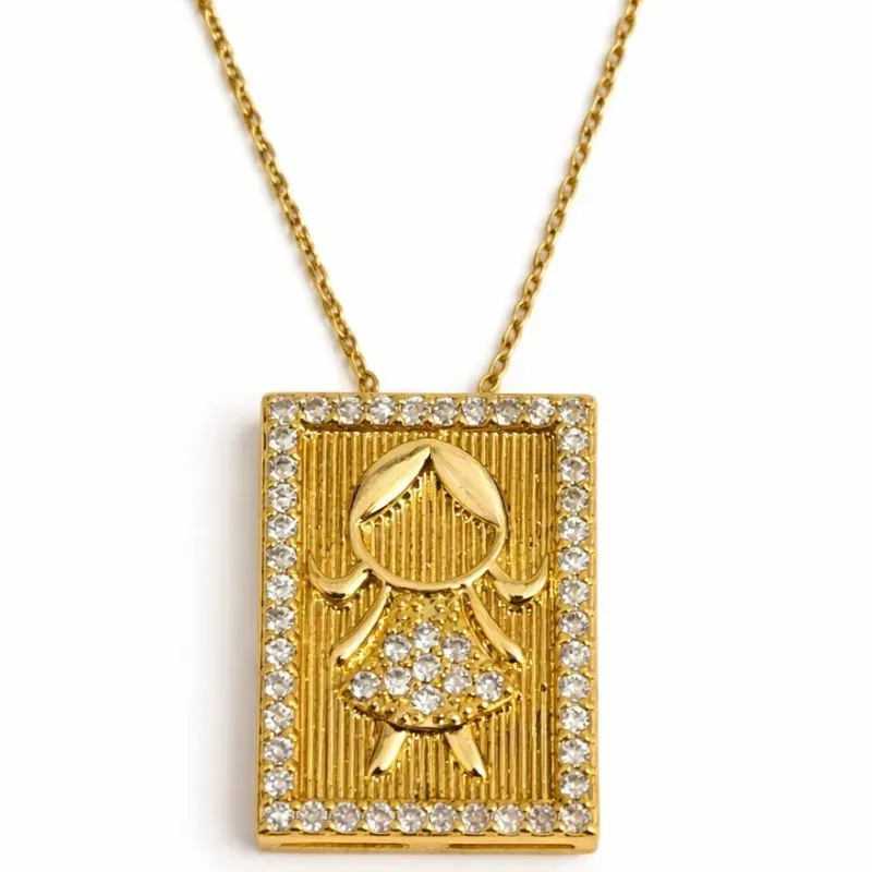 Colar Menina com Moldura Cravejada