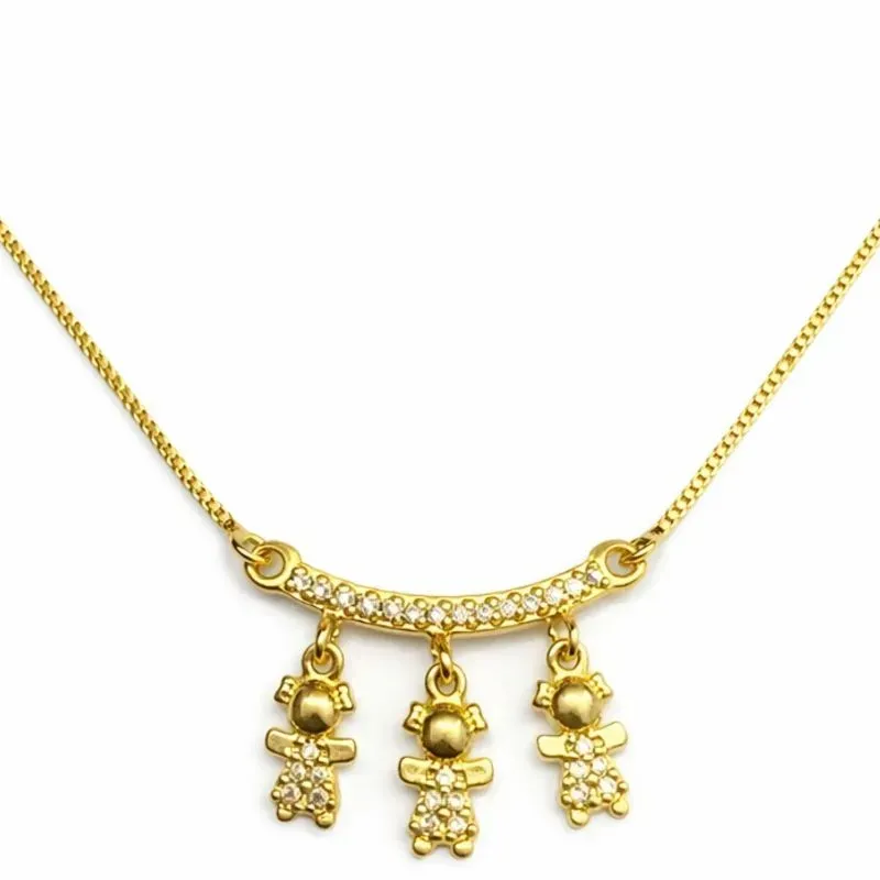 Colar Três Filhas com Zircônias