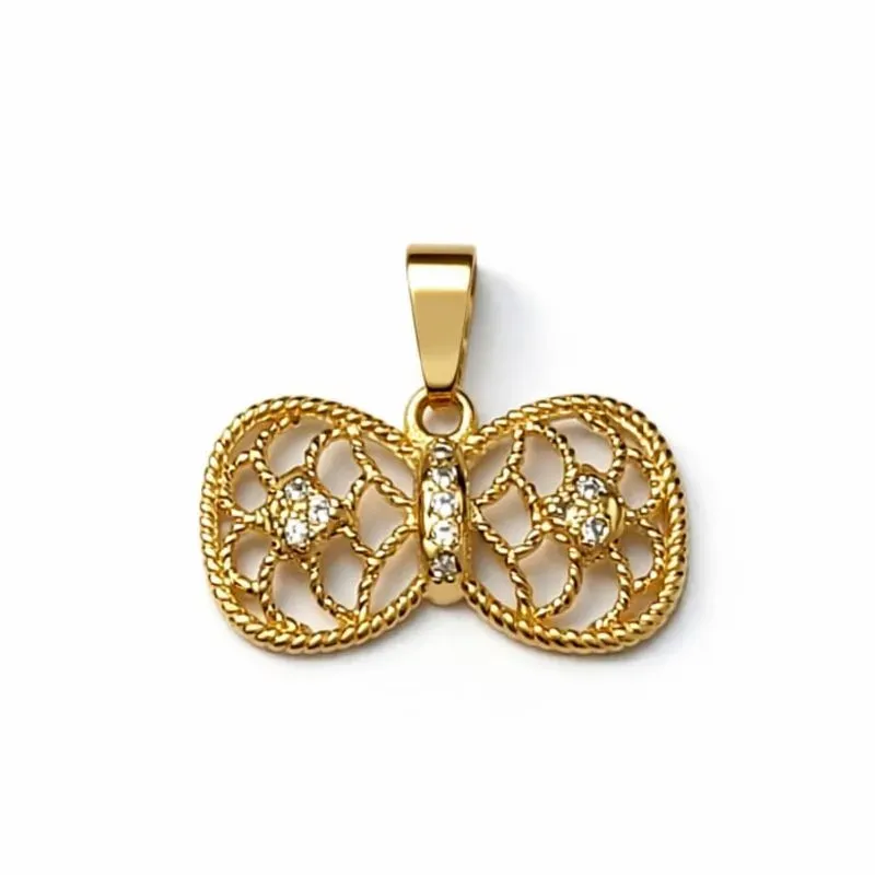 Pingente Laço Vazado com Zircônias