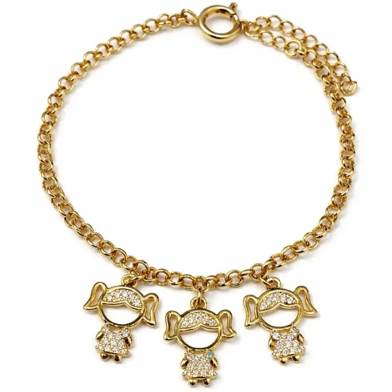 Pulseira Meninas Cravejadas