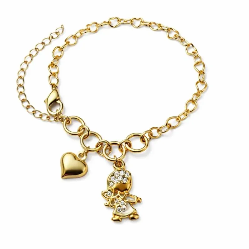 Pulseira Filha com Elos de Coração