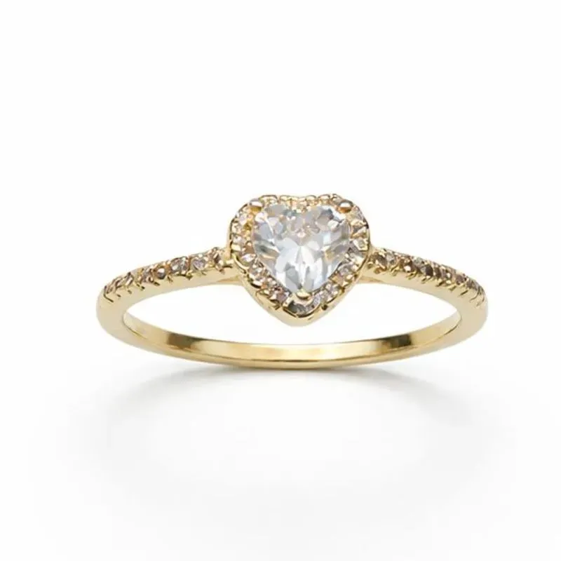 Anel Coração Banhado a Ouro