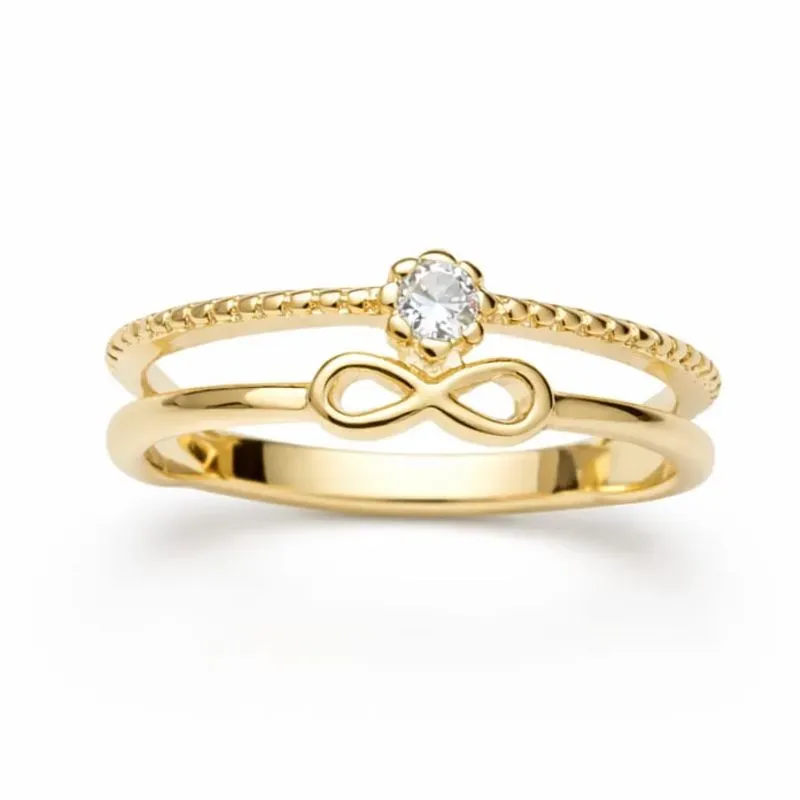 Anel Delicado com Infinito e Ponto de Luz.