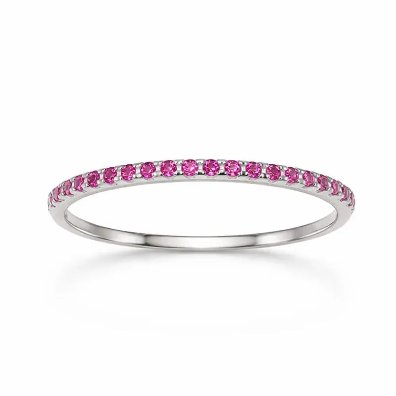 Anel em Prata 925 com Zircônias Rosas