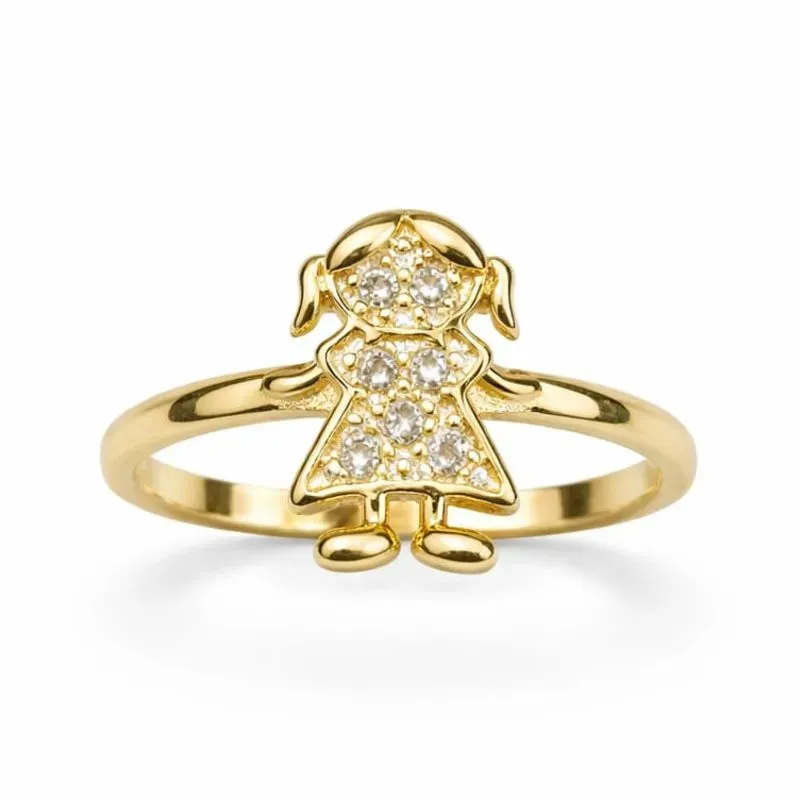 Anel Menina Banhado a Ouro