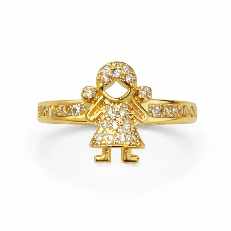 Anel  Menina com Zircônias.