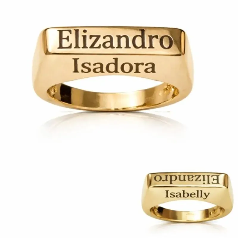 Anel Personalizado Dourado.