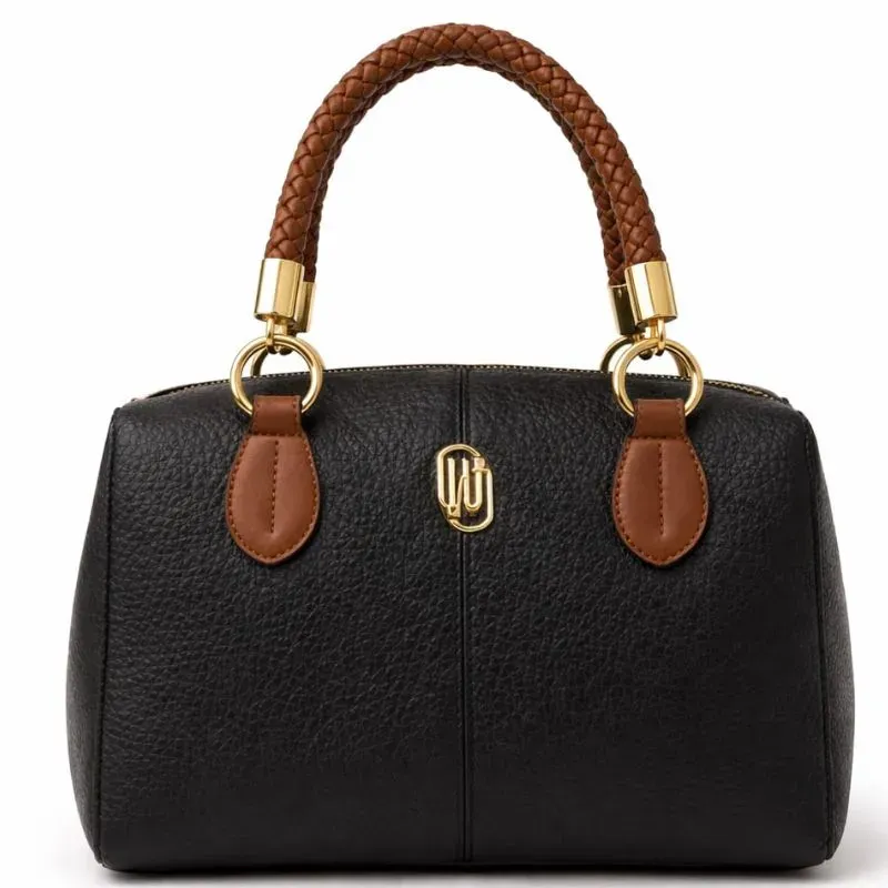 Bolsa Média WJ Elegance Laser Bicolor Preta.