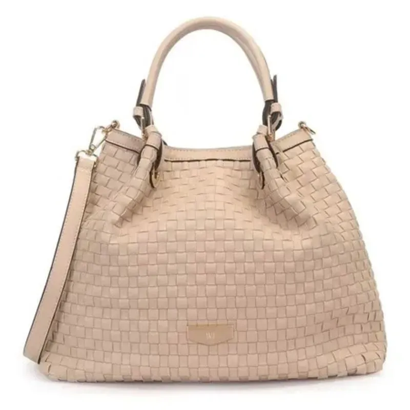 Bolsa Satchel Grande Grease Bege