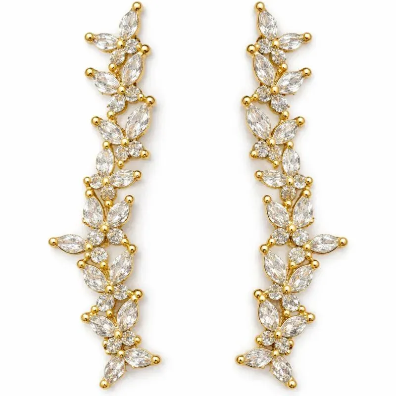 Brinco Ear Cuff Borboletas com Zircônias.