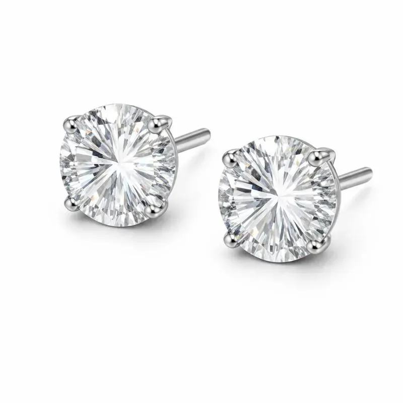 Brinco Ponto de Luz Grande 8mm em Prata 925.