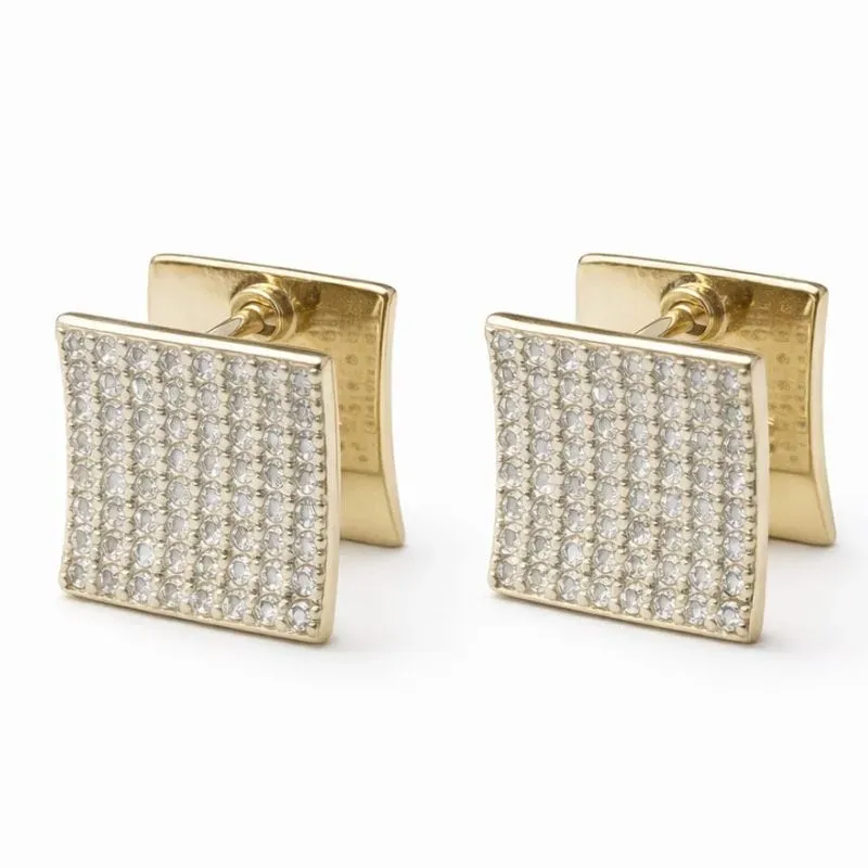 Brinco Quadrado com Zircônias.