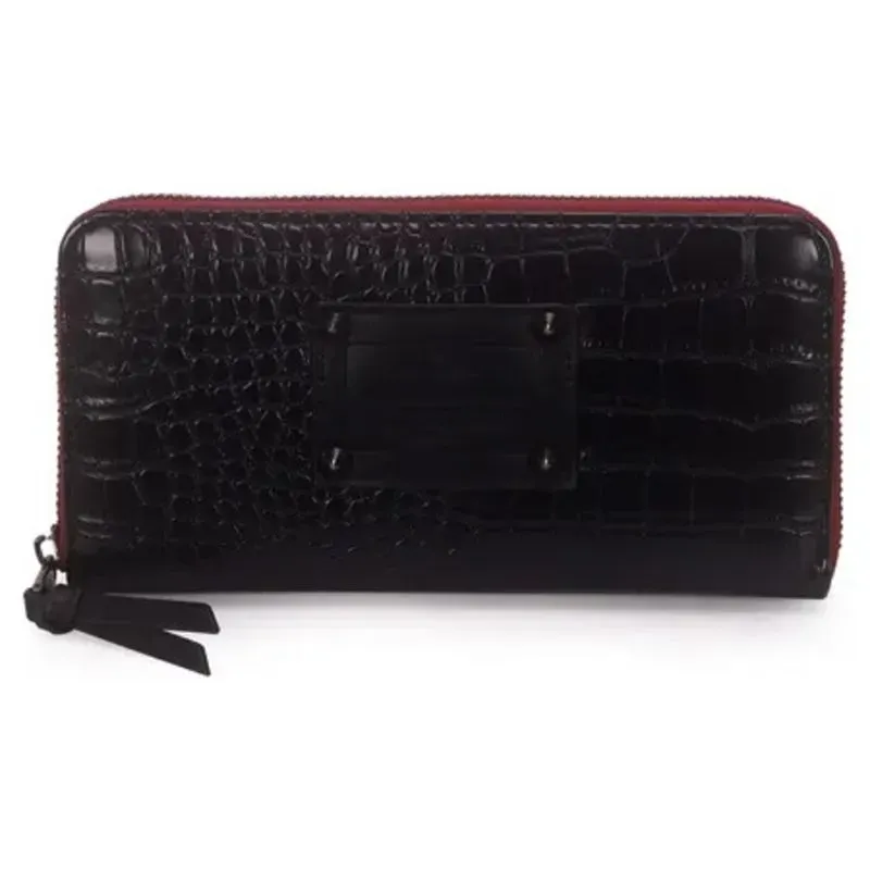 Carteira Grande Croco com Spikes  Sofisticação e Estilo.