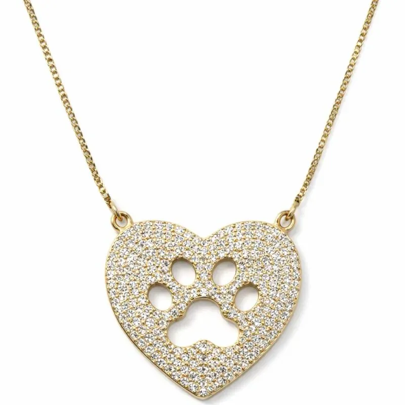 Colar Coração com Patinha Cravejada.