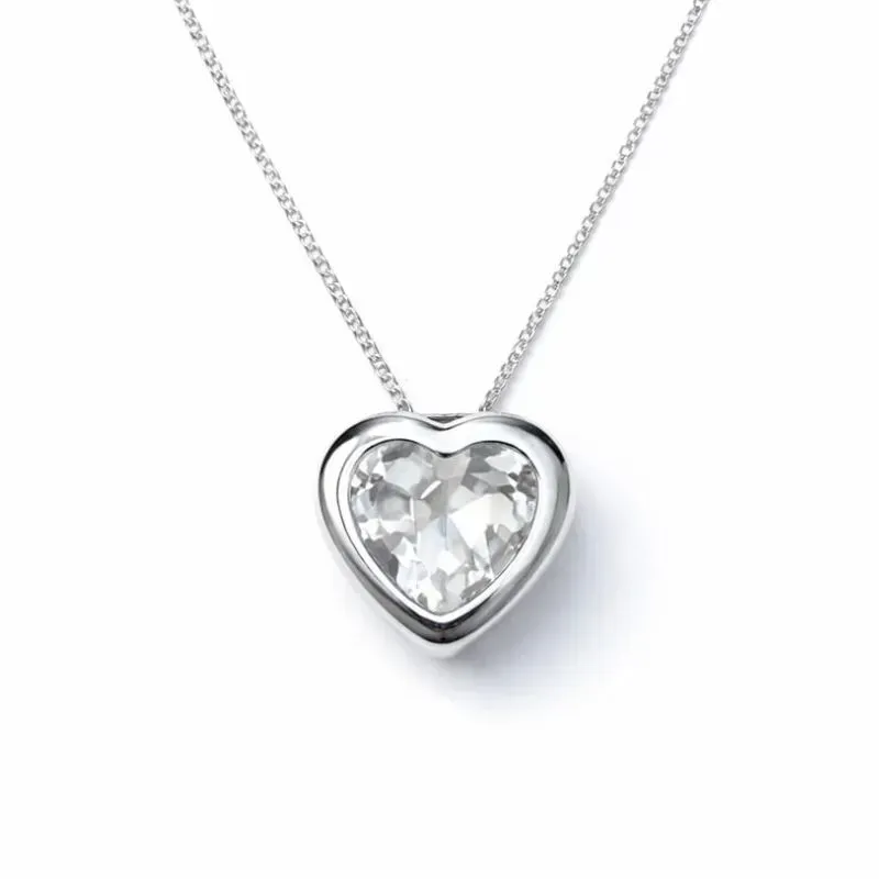 Colar Coração Grande em Prata 925.